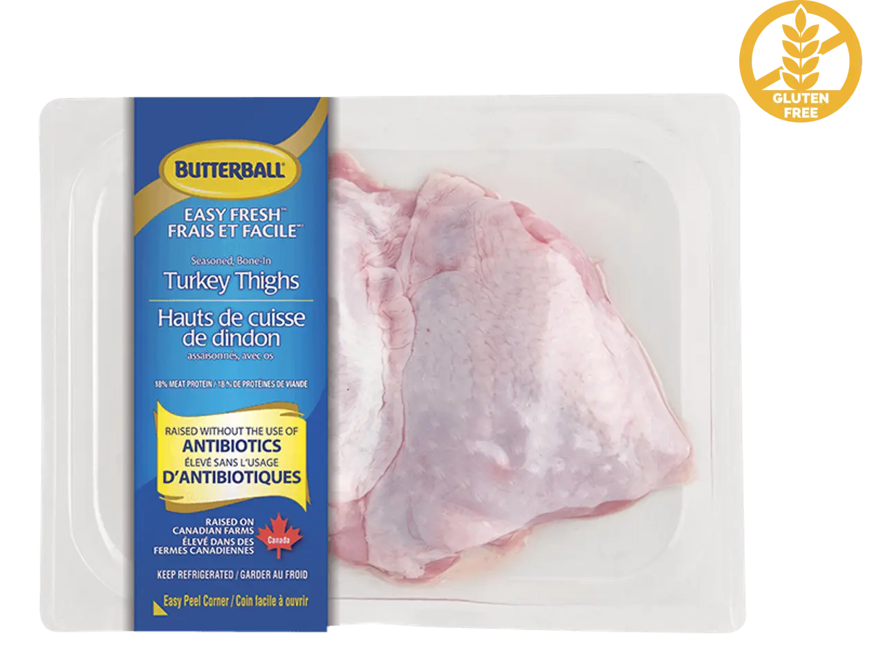 Butterball easy fresh turkey thighs bone-in product packshot.