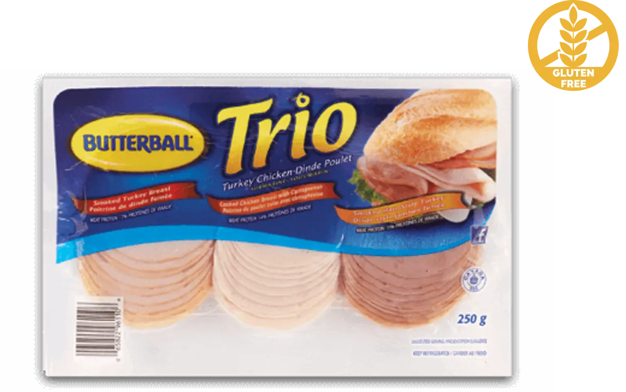 Butterball turkey chicken trio product packshot.