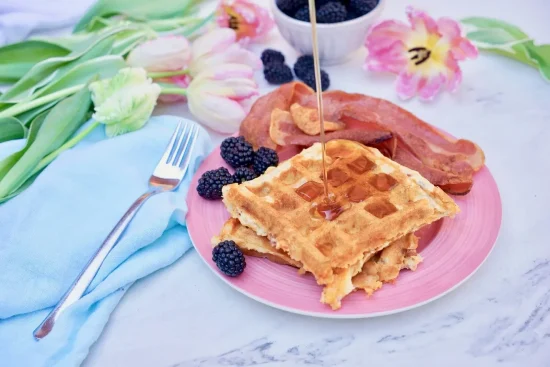 Turkey Bacon Cheddar Waffles