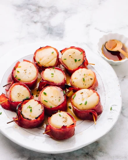 Maple-Glazed Turkey Bacon-Wrapped Scallops