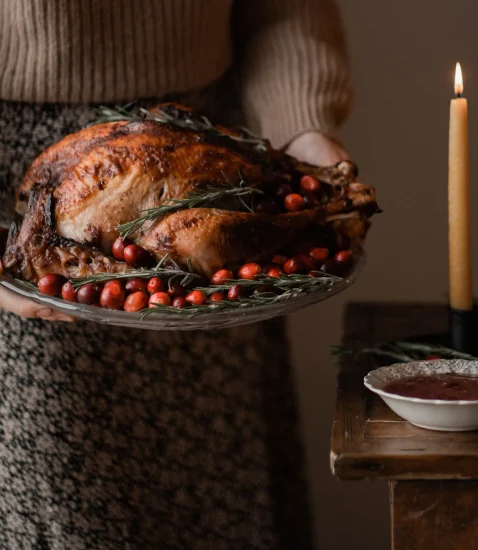 Oven Roast Turkey with Cranberries & Maple