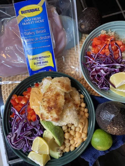 Quinoa, Turkey and Tahini Power Bowl