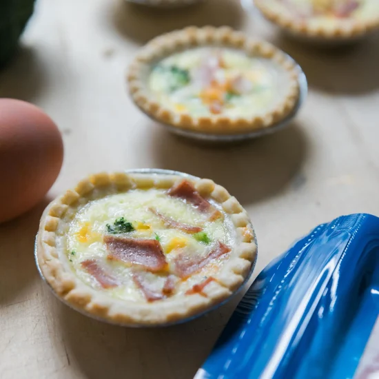 Broccoli and turkey bacon mini quiche