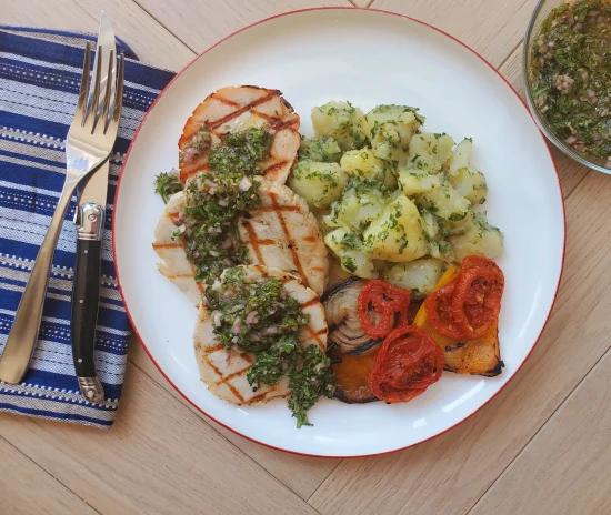 Turkey Steaks with Chimichurri sauce