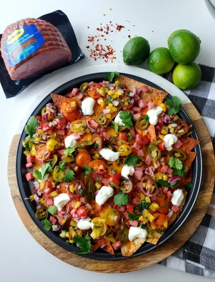 Assiette de nachos à la dinde