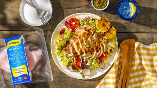 Grilled Turkey Paillard with Arugula Caper Pesto