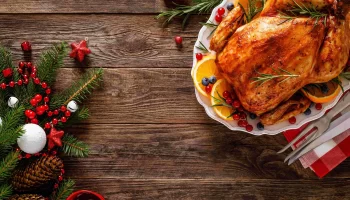 Christmas turkey. Traditional festive food for Christmas or Thanksgiving.