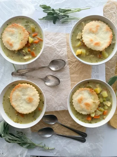 Recette de soupe de tourtière à la dinde proposée par Carrie Adair