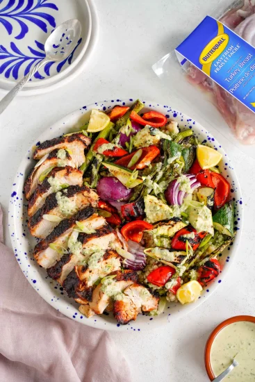  Butterball Grilled Harissa Turkey Breast with Veggies & Couscous